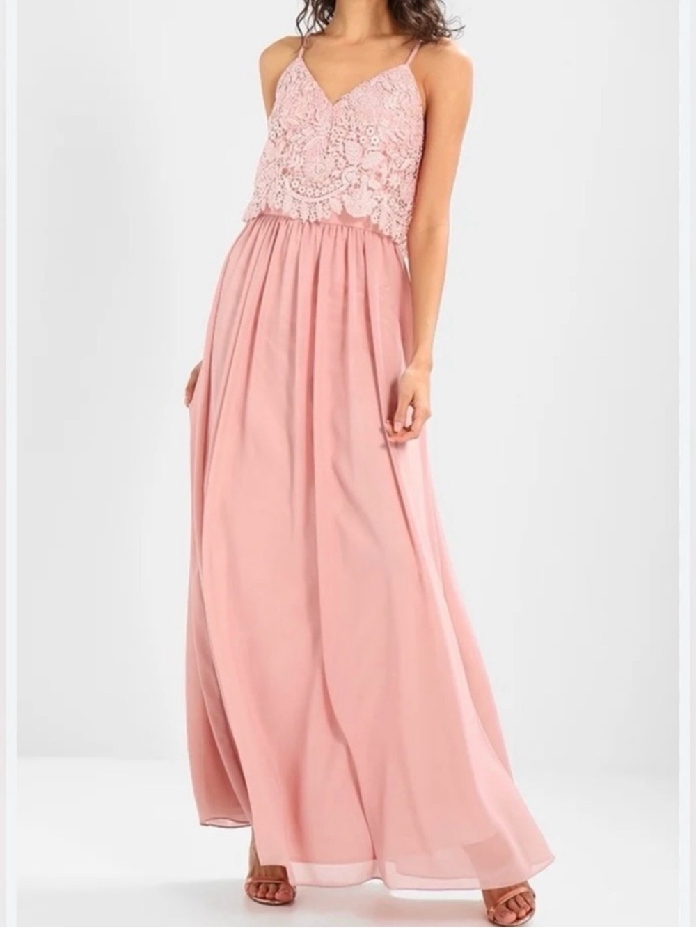 Chi Chi London Robe De Cocktail Maxi Dress // Light Pink // 10